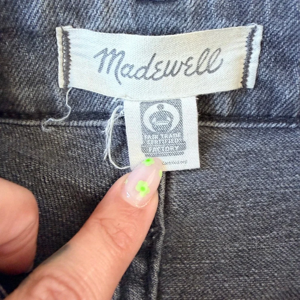 Madewell Womens Curvy Perfect Vintage Straight Jeans‎ Raw Hem Size 29 Gray Wash